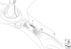 Uchwyt dźwigni hamulca ręcznego (03_2871) dla MINI Roadster R59 Cooper Roadster ECE