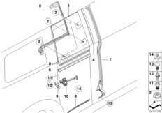 Osłony i uszczelki drzwi tylnych (51_6694) dla MINI Clubman R55 LCI Cooper Clubman ECE