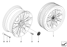 BMW light alloy wheel, V-spoke 257 (36_1234) dla BMW X6 E71 X6 40dX SAC ECE