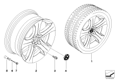 BMW LA wheel, start spoke 258 (36_1236) dla BMW X6 E71 X6 M50dX SAC ECE