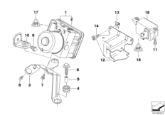 Agregat hydr. DSC/Mocowanie/Czujniki (34_1201) dla BMW 3' E46 325ti Com ECE