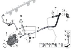 Pompa wysokociśnieniowa/przewody (13_1183) dla BMW 3' E90 LCI 325i Lim ECE