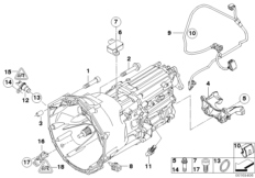 Skrzynia bieg., mocowanie/Elementy dod. (23_1068) dla BMW 5' E60 M5 Lim USA