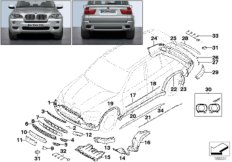 Doposażenie - pakiet aerodynamiczny M (03_0781) dla BMW X5 E70 X5 3.0d SAV ECE