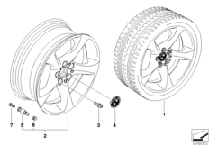 BMW LA wheel, star spoke 230 (36_0978) dla BMW 3' E92 330d Cou ECE