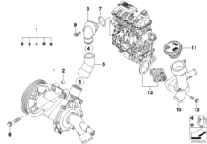 Pompa wody ukł. chłodn./termostat (11_3099) dla MINI Cabrio R52 Cooper Cabrio USA