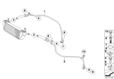 Przewód chłodnicy oleju (17_0470) dla BMW R 1200 GS Adve. 08 (0380,0390) USA