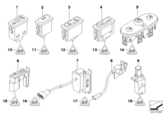 Różne przełączniki (61_1850) dla MINI Cabrio R52 Cooper Cabrio ECE