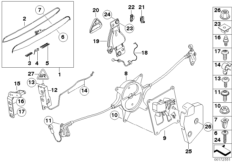 Tylna klapa/System zamykania (41_1617) dla MINI Cabrio R52 Cooper Cabrio USA