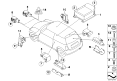 Elem. elektr. poduszki powietrznej (65_1481) dla MINI Cabrio R52 One Cabrio ECE