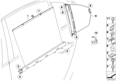 Roleta przeciwsłoneczna drzwi tylna (51_5117) dla BMW 5' E60 530i Lim USA
