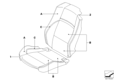 Individual cover, sport seat, front, LC (91_0947) dla BMW 3' E93 330d Cab ECE
