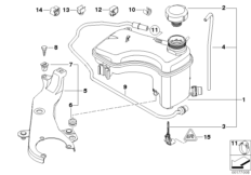 Zbiornik wyrównawczy/Przewody (17_0206) dla BMW 3' E46 M3 Cou USA