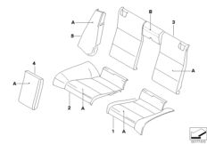 Ind. fotel podstawowy z tyłu (91_0909) dla BMW 3' E93 320i Cab ECE