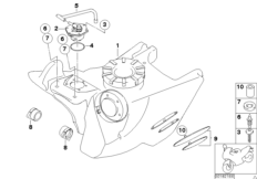Zbiornik paliwa/Elementy dod. (16_0467) dla BMW F 650 GS Dakar 04 (0176,0186) USA