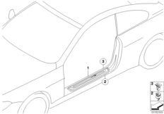 Doposażenie - osłona wejścia M (03_0815) dla BMW 6' E64 LCI 630i Cab ECE