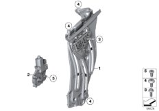 Mechanizm szyby drzwi tylnych (51_7187) dla BMW Z4 E89 Z4 35is Roa USA