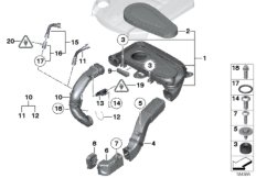 Tłumik szmerów ssania/wkład filtra/HFM (13_1295) dla BMW 5' F10 525d Lim ECE