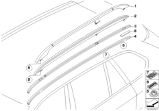 Listwa dachowa ozdobna/Reling dachowy (51_6375) dla BMW X5 E70 LCI X5 M50dX SAV ECE