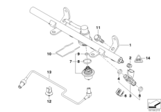 Dysza wtryskiwacza przewodu paliwa (13_0978) dla MINI Cabrio R52 Cooper S Cabrio USA
