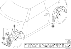 Obudowa wnęki koła (51_6296) dla MINI R56 Cooper S 3-drzwiowy ECE