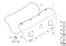 Obudowa pokrywy bagażnika (51_5850) dla BMW 3' E90 LCI 318i Lim ECE