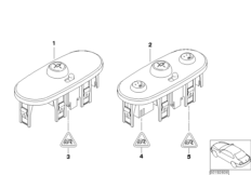 Przełącznik regulacji lusterka (61_1492) dla MINI Cabrio R52 One Cabrio ECE