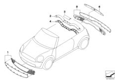 Doposaż. - wyp. zewnętrzne Chrome-Line (03_0856) dla MINI Cabrio R57 Cooper S Cabrio ECE