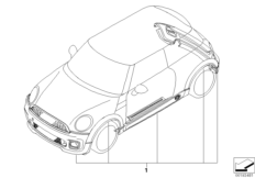 Pakiet aerodynamiczny JCW Blackband (03_1150) dla MINI Cabrio R57 LCI Cooper SD Cabrio ECE
