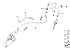 Przewód hamulcowy tylny bez ABS (34_1745) dla BMW F 800 R (0217,0227) ECE