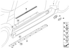 Listwa progowa JCW pakietu aerodynam. (03_1132) dla MINI R56 Cooper S 3-drzwiowy USA