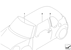 Oszklenie (51_7443) dla MINI Cabrio R57 LCI Cooper S Cabrio ECE