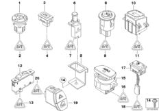 Różne przełączniki (61_1849) dla BMW 1' E82 135i Cou ECE