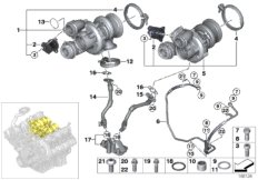 Turbosprężarka ze smarowaniem (11_4194) dla BMW X6 E71 X6 50iX SAC ECE