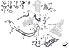 Hydr. układ kier./przewody oleju (32_1820) dla BMW X6 E71 X6 35iX SAC USA