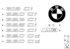 Emblematy / Ciągi napisów (51_4139) dla BMW 3' E46 323Ci Cab ECE