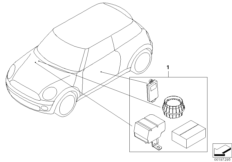 Zestaw doposażenia - autoalarm (03_0954) dla MINI Cabrio R57 LCI One Cabrio ECE