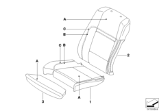 Ind. obicie fotela komf. skórą (91_0973) dla BMW X5 E70 X5 3.0sd SAV ECE