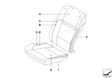 Ind. obicie fotela podstawowego z przod. (91_1011) dla BMW X6 E71 X6 35dX SAC ECE