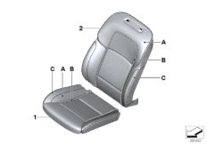 Ind. obicie fotela komf. skórą (91_1150) dla BMW 5' F10 535d Lim ECE