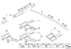 Alum. interior strips ground lengthwise (51_6985) dla BMW 3' E92 LCI 325i N52N Cou ECE
