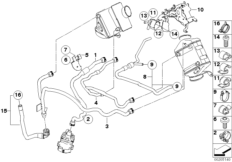 Układ chłodzenia-węże wody pow. doład. (17_0510) dla BMW X5 E70 X5 M SAV USA