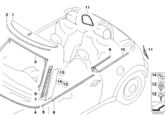 Zewnętrzne osłony / Kratka ozdobna (51_7265) dla MINI Cabrio R57 LCI One Cabrio ECE