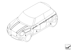Paski ozdobne (51_6238) dla MINI Cabrio R57 Cooper S Cabrio ECE