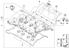 Pokrywa głowicy (11_3953) dla MINI Cabrio R57 Cooper Cabrio USA