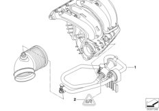 Sterowanie podciśnieniowe-silnik (11_3716) dla BMW 1' E87 LCI 116i 1.6 5-d ECE
