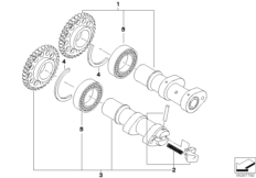 Sterowanie zaworów-wałek rozrządu/Łańc. (11_4246) dla BMW G 450 X (0145) ECE