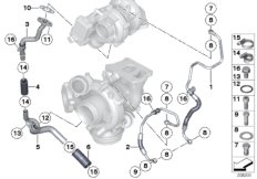 Dopływ oleju, turbosprężarka (11_4435) dla BMW 4' F36 Gran Coupé LCI 435dX Gra ECE