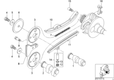 Sterowanie zaworów-wałek rozrządu/Łańc. (11_2921) dla BMW C1 200 (0192) ECE