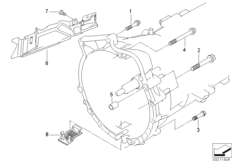 Skrzynia bieg., mocowanie/Elementy dod. (24_1158) dla BMW 3' E90 LCI 335xi Lim USA